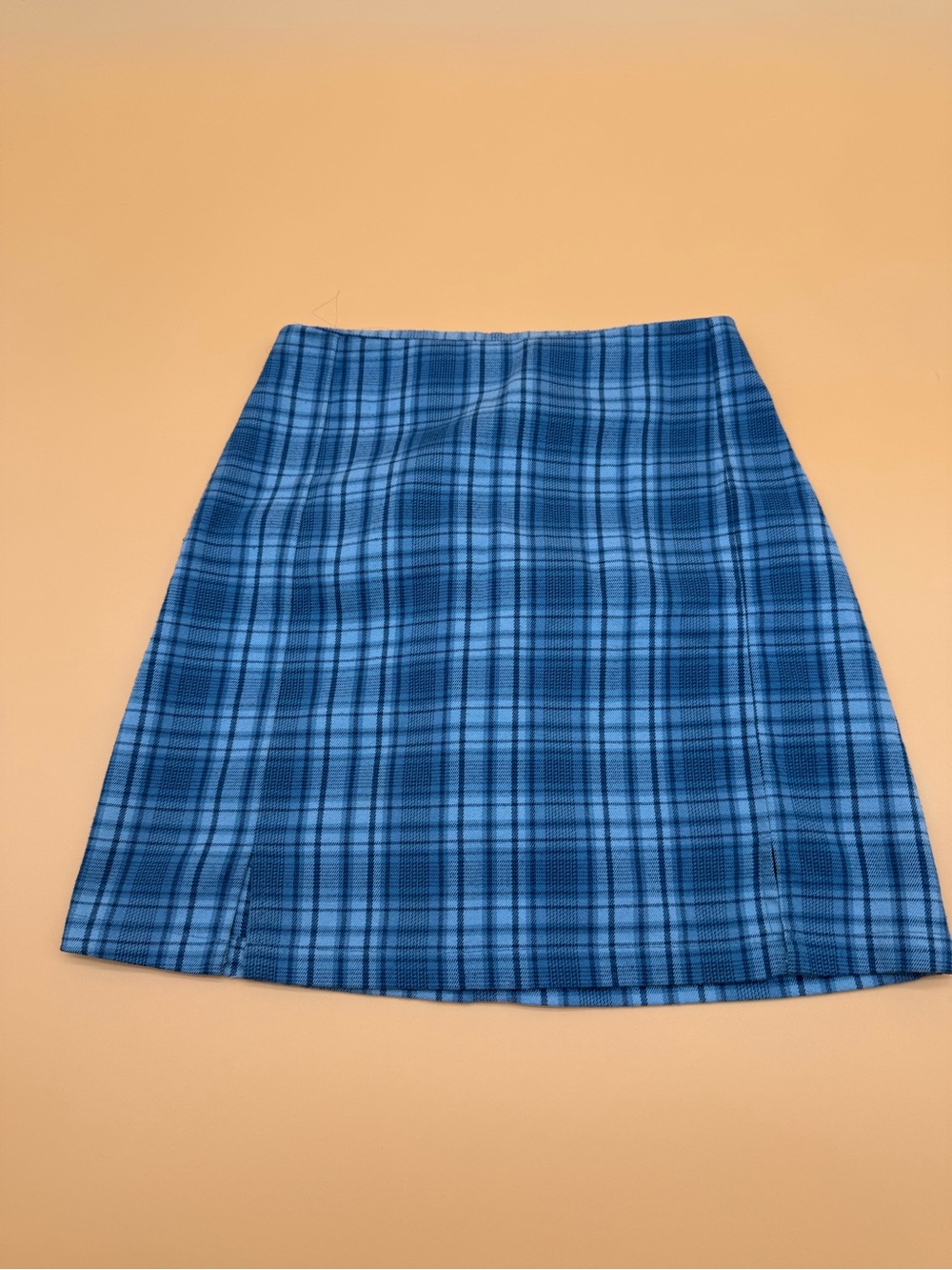 Brandy Melville Blue Plaid Mini Skirt Y2K Preppy Clueless Grunge